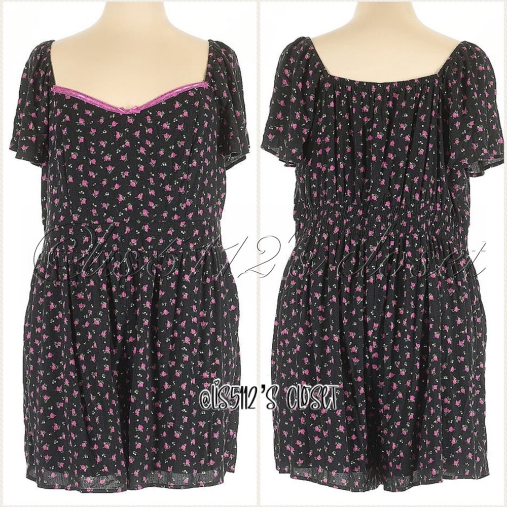 Torrid x Betsey Johnson Rosebud Roses Floral Gauze Romper 2X 18 20 - Picture 13 of 15